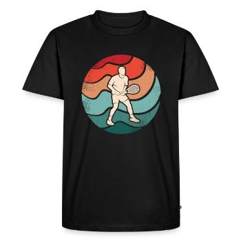Joueur de tennis Jeu de tennis vintage Joueur de tennis - T-shirt Premium bio Homme - noir - Devant - Nico (187cm)