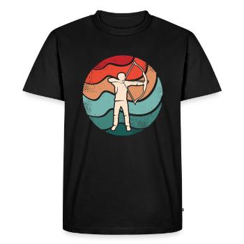 Tir à l’arc Retro Archer - T-shirt Premium bio Homme - noir - Devant - Nico (187cm)