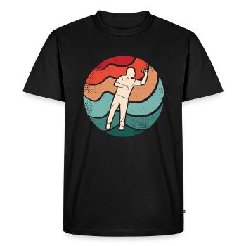 Joueur de fléchettes Jeu de fléchettes Joueur de fléchettes - T-shirt Premium bio Homme - noir - Devant - Nico (187cm)