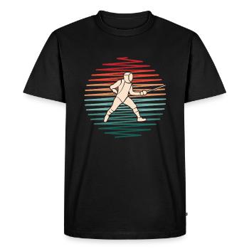 Escrime Escrime Épée Retro Escrimeur - T-shirt Premium bio Homme - noir - Devant - Nico (187cm)