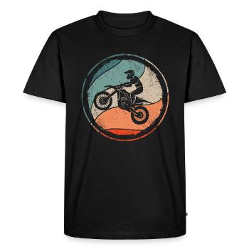 Motocross Vélo Motocycliste Vintage Moto - T-shirt Premium bio Homme - noir - Devant - Nico (187cm)