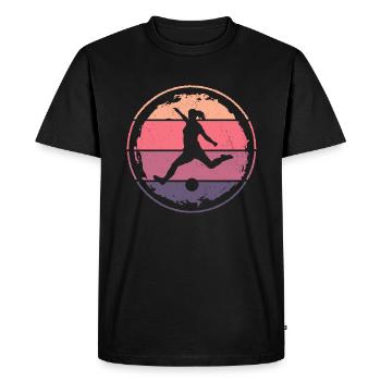 Fußballer Mädchen Fußball Spieler Fußballspieler - Männer Premium Bio T-Shirt - Schwarz - Vorne - Nico (187cm)