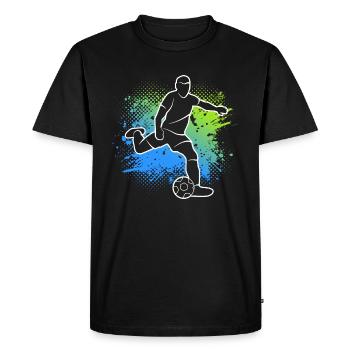 Fußballer Jungen Fußball Spieler Fußballspieler - Männer Premium Bio T-Shirt - Schwarz - Vorne - Nico (187cm)