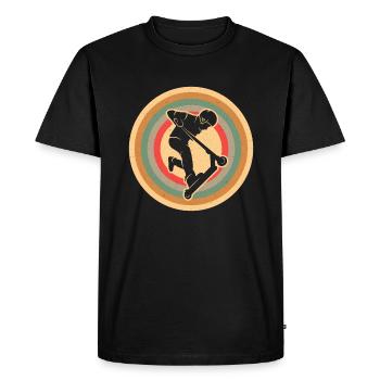 Kick Scooter Tricks Vintage Boys Stunt Scooter - Men's Premium Organic T-Shirt - black - Front - Nico (187cm)