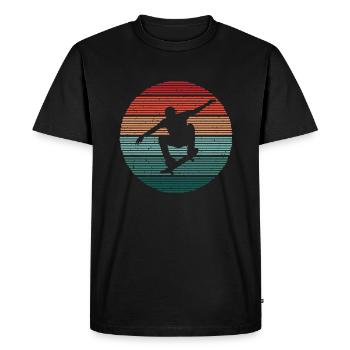 Skateboarder Vintage Skater Skating Skateboard - T-shirt Premium bio Homme - noir - Devant - Nico (187cm)