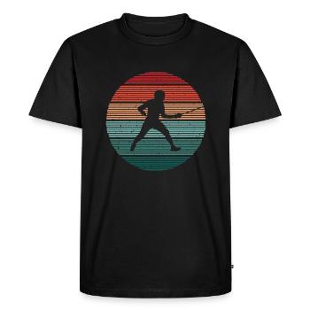 Fencing Fencing Fencing Retro Fencer - Men's Premium Organic T-Shirt - black - Front - Nico (187cm)