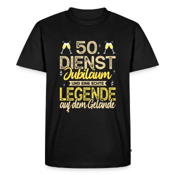 Cadeau d’anniversaire de l’entreprise 50e anniversaire - T-shirt Premium bio Homme - noir - Devant - Nico (187cm)