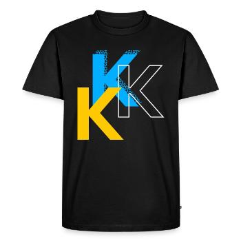 Lettre K - T-shirt Premium bio Homme - noir - Devant - Nico (187cm)