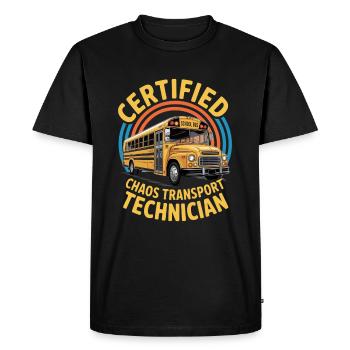 Technicien certifié en transport de chaos - T-shirt Premium bio Homme - noir - Devant - Nico (187cm)