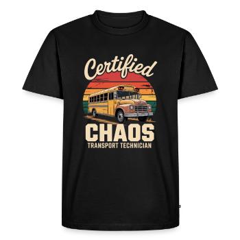Technicien certifié en transport de chaos - T-shirt Premium bio Homme - noir - Devant - Nico (187cm)