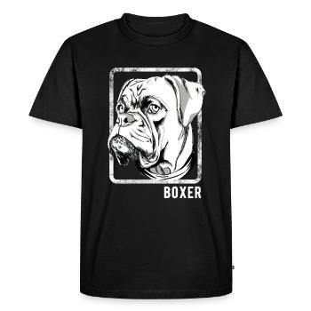 Chiens - boxeurs - T-shirt Premium bio Homme - noir - Devant - Nico (187cm)