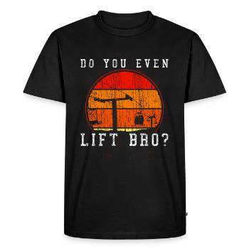 Do You Even Lift Bro? - Ski Snowboard Gift - Men's Premium Organic T-Shirt - black - Front - Nico (187cm)