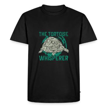 Les tortues murmurent | tortue - T-shirt Premium bio Homme - noir - Devant - Nico (187cm)