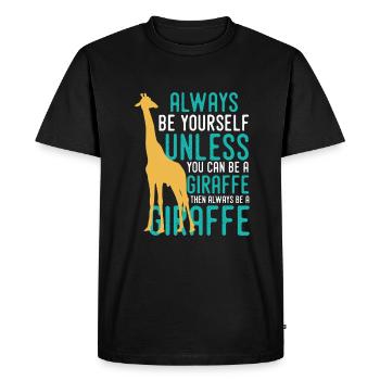 Giraffe | Giraffes | safari - Men's Premium Organic T-Shirt - black - Front - Nico (187cm)