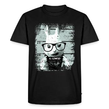Lapin de prison drôle lapin - T-shirt Premium bio Homme - noir - Devant - Nico (187cm)