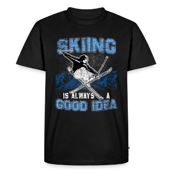Ski Freeride - T-shirt Premium bio Homme - noir - Devant - Nico (187cm)