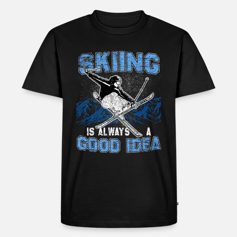 Ski Freeride - Männer Premium Bio T-Shirt - Schwarz