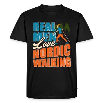 Nordic Walking - Men's Premium Organic T-Shirt - black - Front - Nico (187cm)