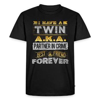 Jumeaux Gémeaux Jumeaux - T-shirt Premium bio Homme - noir - Devant - Nico (187cm)