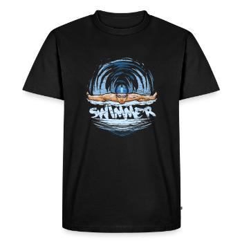 Swimmers swim - Men's Premium Organic T-Shirt - black - Front - Nico (187cm)