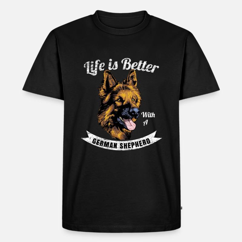 Schäferhund - Männer Premium Bio T-Shirt - Schwarz