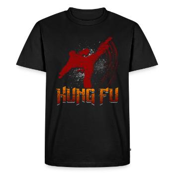 Kung Fu - T-shirt Premium bio Homme - noir - Devant - Nico (187cm)