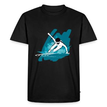 Ice Skating Sport Shorttrack Speed Race T-Shirt - Men's Premium Organic T-Shirt - black - Front - Nico (187cm)