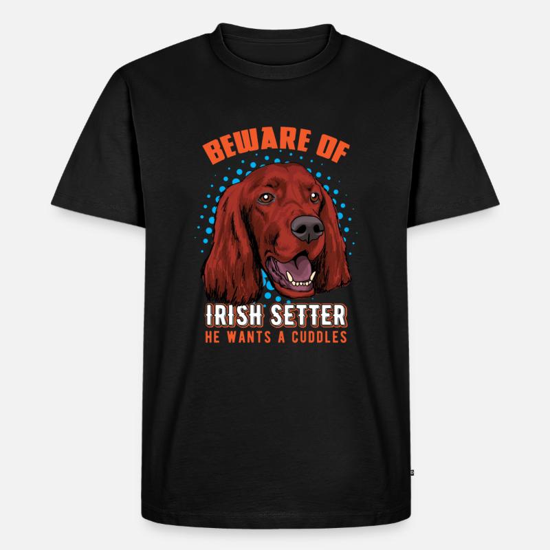 Irish Setter - Männer Premium Bio T-Shirt - Schwarz