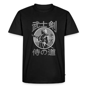 samouraï - T-shirt Premium bio Homme - noir - Devant - Nico (187cm)