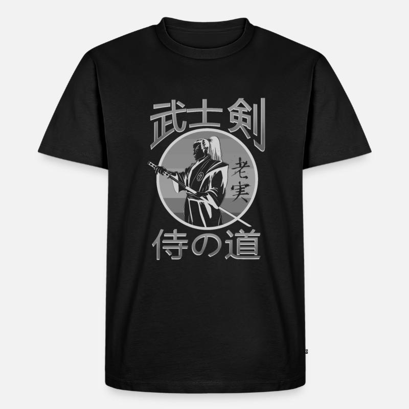Samurai - Männer Premium Bio T-Shirt - Schwarz