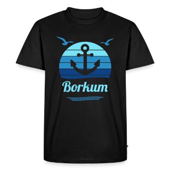 Borkum Ostfriesland île vacances - T-shirt Premium bio Homme - noir - Devant - Nico (187cm)