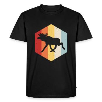 Cadeau vintage retro moose pour les vacances en Suède - T-shirt Premium bio Homme - noir - Devant - Nico (187cm)