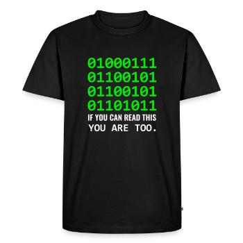 Geek in Binary Code Binary IT Computer Scientist & Nerd - T-shirt Premium bio Homme - noir - Devant - Nico (187cm)