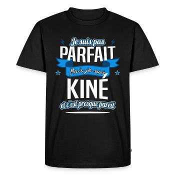 kiné / Kinésithérapeute / ostéopathe - T-shirt Premium bio Homme - noir - Devant - Nico (187cm)