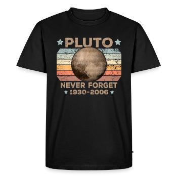 Pluton Never Forget Astronomie - T-shirt Premium bio Homme - noir - Devant - Nico (187cm)