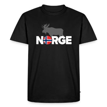 Norge Elch Norvège Drapeau - T-shirt Premium bio Homme - noir - Devant - Nico (187cm)