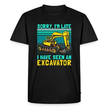 Sorry I'm Late I Have Lakes An Excavator - Men's Premium Organic T-Shirt - black - Front - Nico (187cm)