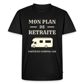 mon plan retraite camping car humour retraité papy - T-shirt Premium bio Homme - noir - Devant - Nico (187cm)