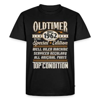 Oldtimer Vintage 1962 Vintage Rétro Anniversaire - T-shirt Premium bio Homme - noir - Devant - Nico (187cm)