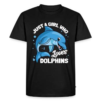 Just A Girl Who Loves Dolphins Dolphin - Men's Premium Organic T-Shirt - black - Front - Nico (187cm)