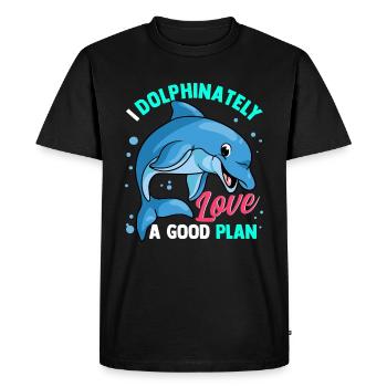 I Dolphinately Love A Good Plan Dolphins Dolphin - Men's Premium Organic T-Shirt - black - Front - Nico (187cm)