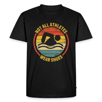 Tous les athlètes ne portent pas de chaussures Nageur Natation - T-shirt Premium bio Homme - noir - Devant - Nico (187cm)