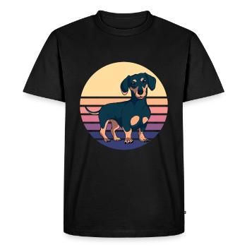 Dachshund Teckel Dackel - T-shirt Premium bio Homme - noir - Devant - Nico (187cm)