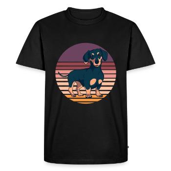 Dachshund Teckel Dackel - T-shirt Premium bio Homme - noir - Devant - Nico (187cm)