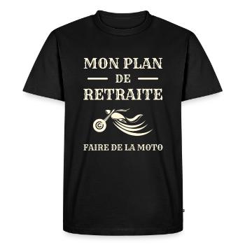 plan retraite moto humour motard humoristique - T-shirt Premium bio Homme - noir - Devant - Nico (187cm)