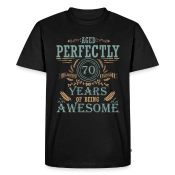 70e anniversaire - T-shirt Premium bio Homme - noir - Devant - Nico (187cm)