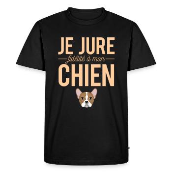Je Jure Fidélité À Mon Chien Propriétaire Chien - T-shirt Premium bio Homme - noir - Devant - Nico (187cm)