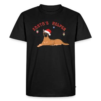 Belgian Shepherd Dog Christmas Pattern - Men's Premium Organic T-Shirt - black - Front - Nico (187cm)