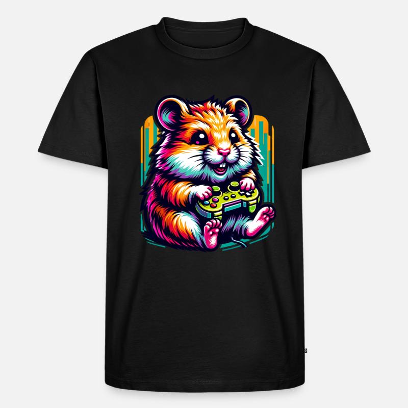 Spielender Hamster Mit Controller - Männer Premium Bio T-Shirt - undefined
