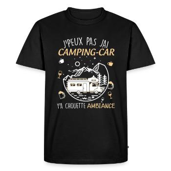 Camping-car Chouette Ambiance - T-shirt Premium bio Homme - noir - Devant - Nico (187cm)